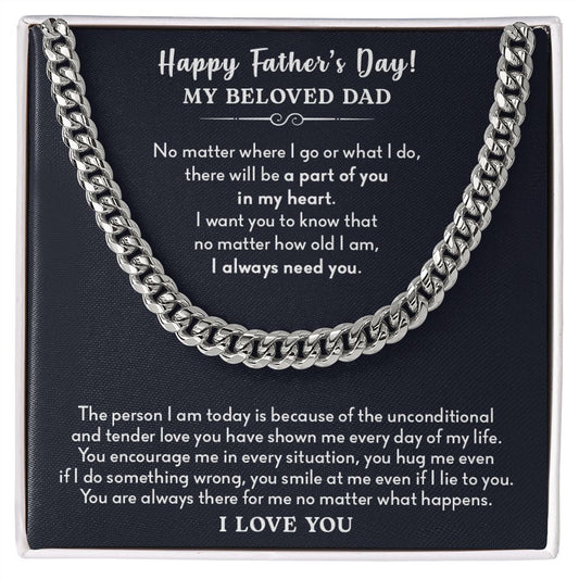 To My Beloved Dad | I Love You - Cuban Link Chain