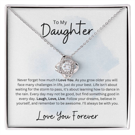 To My Daughter - Love knot necklace (1)